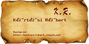 Kürtösi Róbert névjegykártya